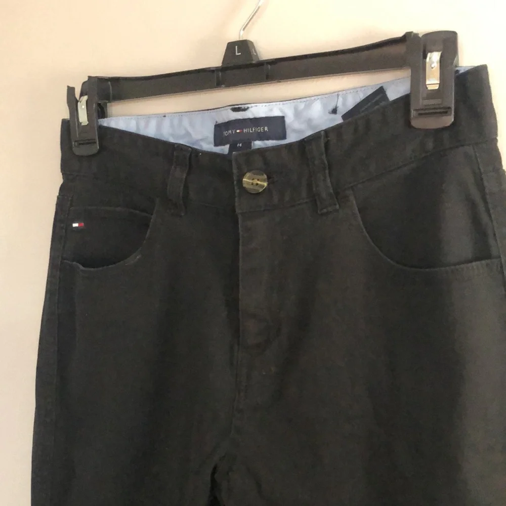 Tommy Hilfiger youth black pants, slim fit with tapered leg.  EUC, size 14.